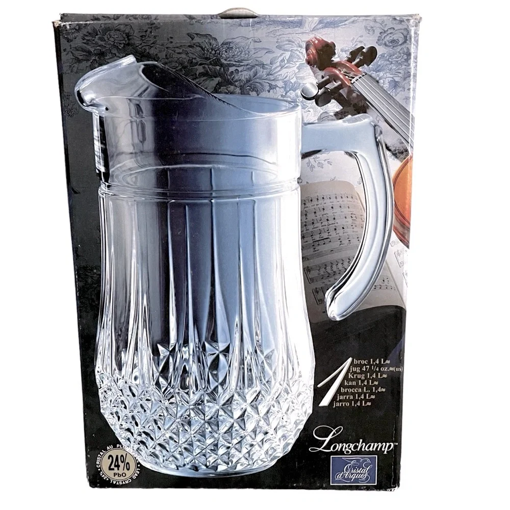 Cristal d’Arques Longchamp Pitcher 24% Lead Crystal Vintage 1.4 Liter
